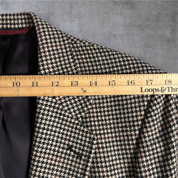 Vintage Hart Schaffner Marx Men’s Tweed Wool Sport Coat 42R Half‑Lined 2‑Button - Picture 6 of 12